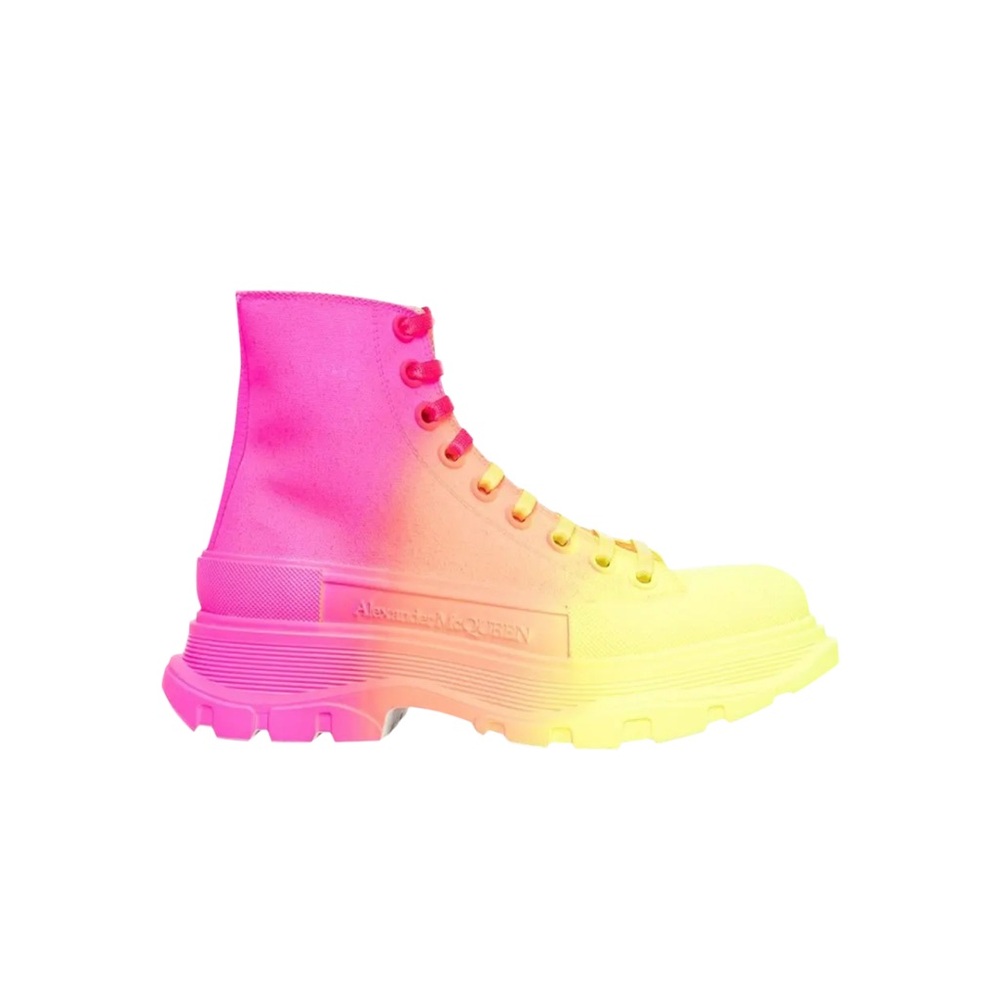 Alexander McQueen Wmns Tread Slick Boots 'Yellow Orange Pink